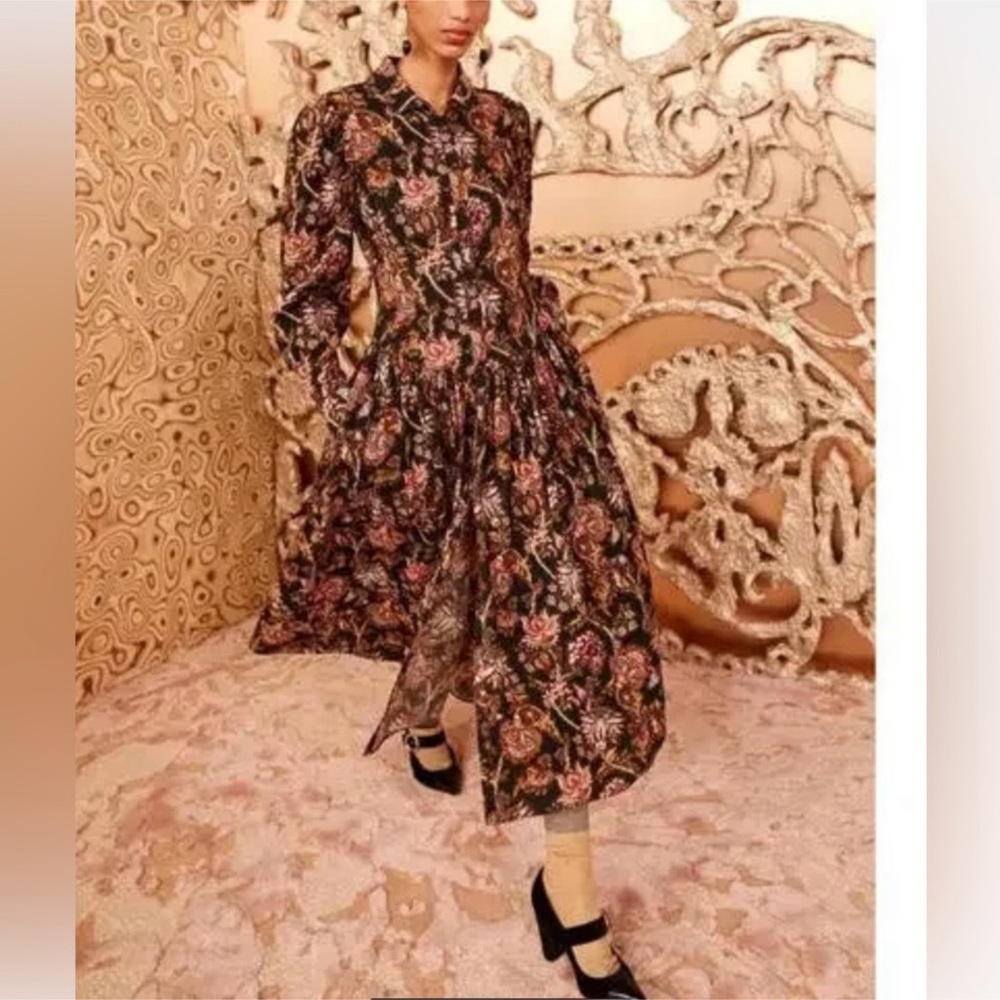 Ulla Johnson Celia Twill Midi Dress Sz 12